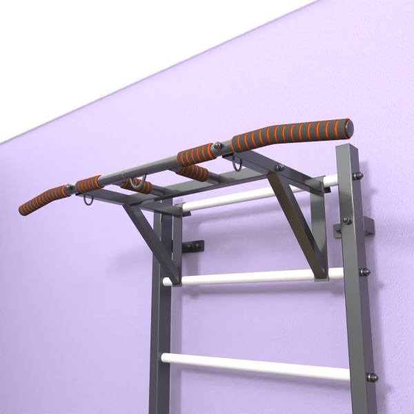 Шведская стенка «LittleSport» ПУ Графит белые ступени