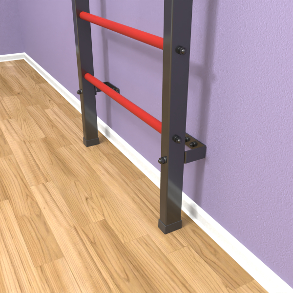 картинка Шведская стенка «LittleSport» Л 2.0 Графит красные ступени от магазина Лазалка