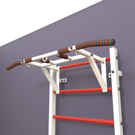 Шведская стенка «LittleSport» ПУ Белый красные ступени