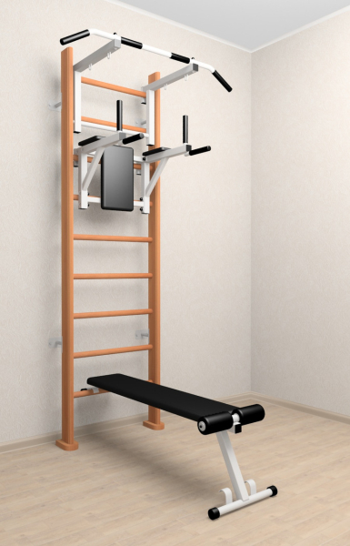 картинка Деревянная шведская стенка Sv Sport 905о (Турник стандарт/Брусья/Скамья) от магазина Лазалка