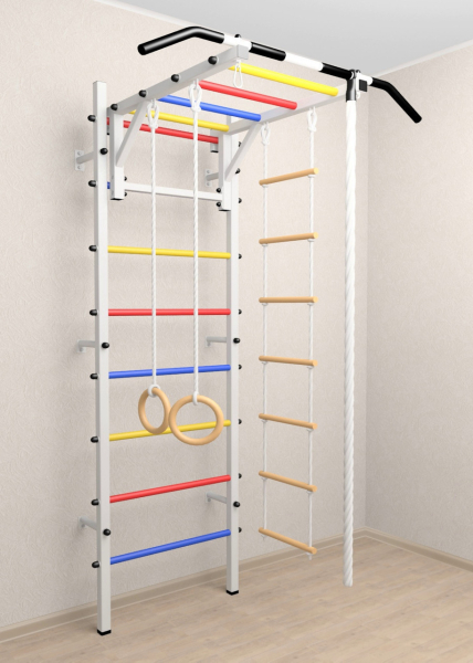 Шведская стенка Sv Sport 521 (Турник рукоход/Канат/Кольца/Лестница) 