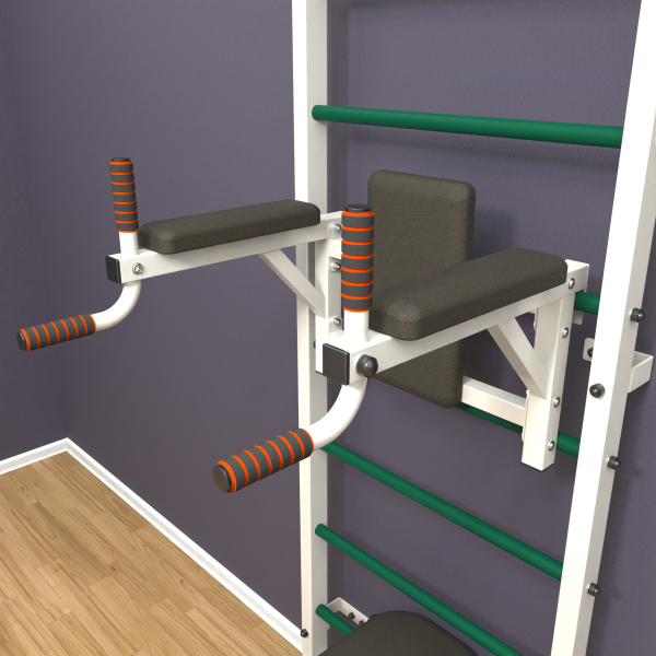 Шведская стенка «LittleSport» Л 3.0 Белый зеленые ступени