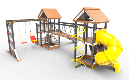 Детская площадка Пикник "Ультра А " Кракен с винтовой трубой