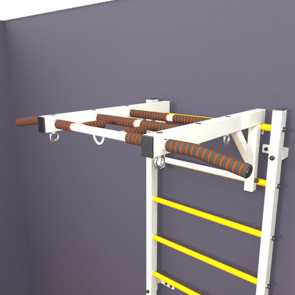 картинка Шведская стенка «LittleSport» Л Белый желтые ступени от магазина Лазалка