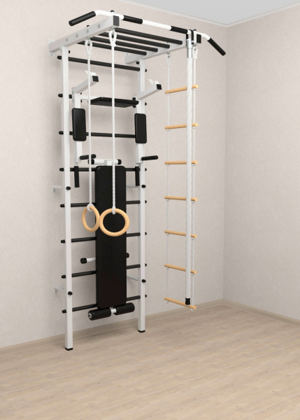 Шведская стенка Sv Pro рукоход 855 (Турник Pro рукоход/Брусья/стойка/Скамья/Канат/Кольца/Лестница)