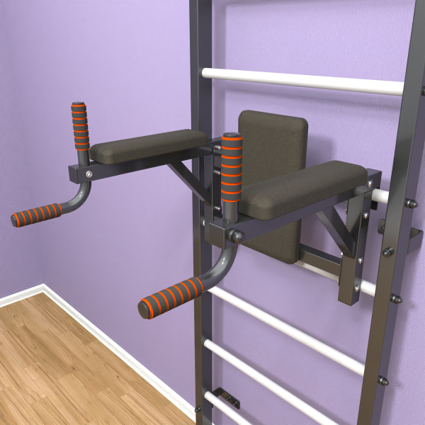 Шведская стенка «LittleSport» ПУ 2.0 Графит белые ступени