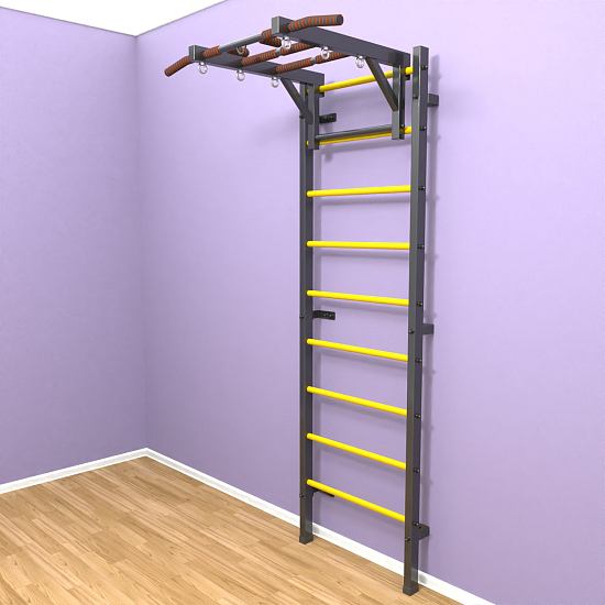 картинка Шведская стенка «LittleSport» Graphite Long желтые ступени от магазина Лазалка