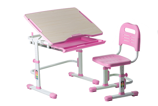 Комплект парта и стул-трансформеры FunDesk Vivo Pink (розовый)