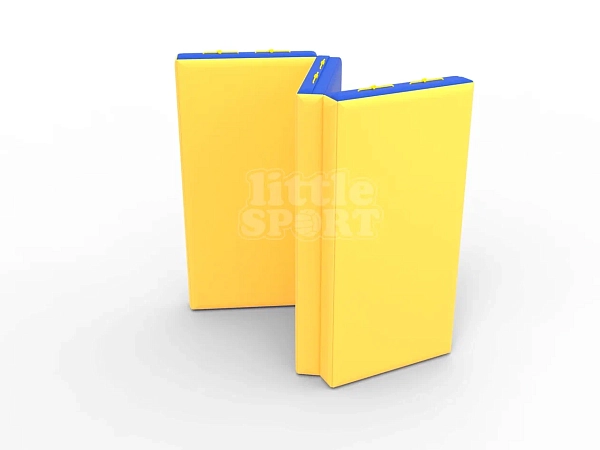 картинка Мат кожзам LittleSport (100х150х10см) складной в 3 сложения синий/желтый от магазина Лазалка