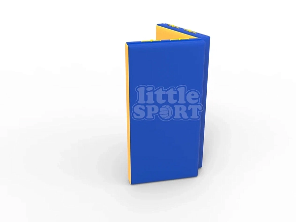 картинка Мат кожзам LittleSport (100х100х10см) складной в 2 сложения  синий/желтый от магазина Лазалка