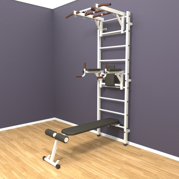 Шведская стенка «LittleSport» Л 3.0 Белый белые ступени