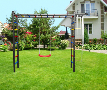 картинка Уличная шведская стенка Sv Sport рукоход У514 (Турник/"Лодочка"/Канат/кольца/лестница) от магазина Лазалка