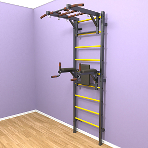 Шведская стенка "LittleSport" Long 2.0 (черный*желтый)