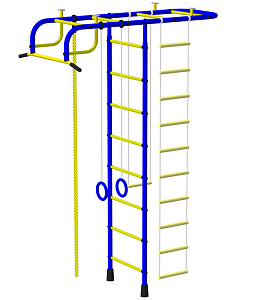 Детский спортивный комплекс ДСК "Пионер" Т-образный сине-желтый