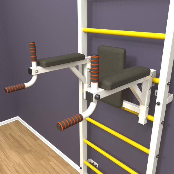 картинка Шведская стенка «LittleSport» Л 2.0 Белый желтые ступени от магазина Лазалка