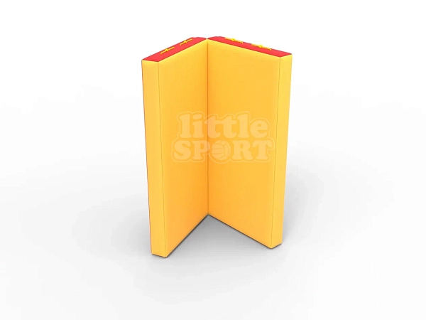 картинка Мат кожзам LittleSport (100х100х10см) складной в 2 сложения красный/желтый от магазина Лазалка