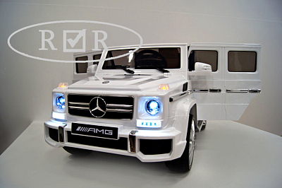 Электромобиль детский RiverToys Mercedes-Benz G63 (белый) с дистанционным управлением