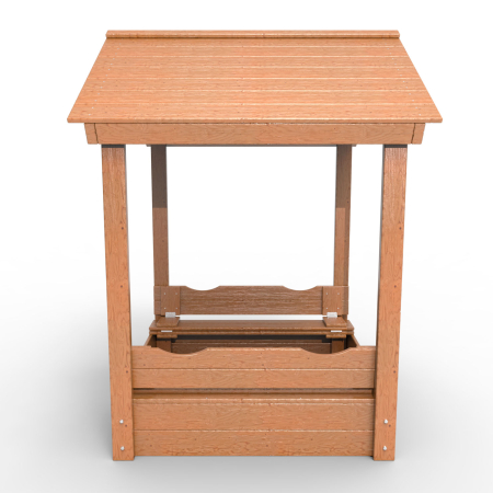 картинка Детская деревянная песочница с крышей "Оптимус" от магазина Лазалка