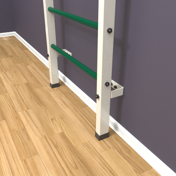 Шведская стенка «LittleSport» ПУ Белый зеленые ступени