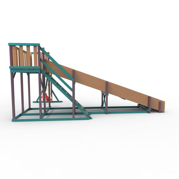 Детская площадка - деревянная горка Пикник "Зима №3" Лила с рукоходом