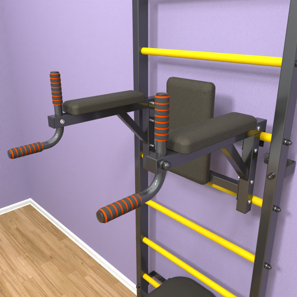 Шведская стенка «LittleSport» Л 3.0 Графит желтые ступени