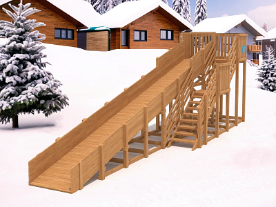 Зимняя горка "IgraGrad Snow Fox", скат 10м