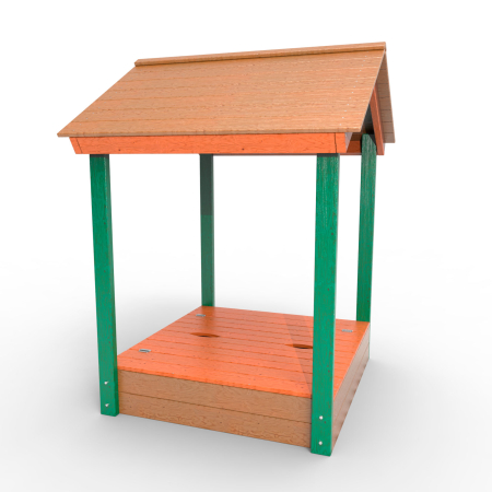 картинка Детская деревянная песочница с крышей "Вега" от магазина Лазалка