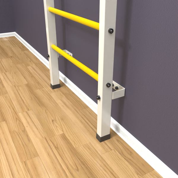 Шведская стенка «LittleSport» ПУ 2.0 Белый желтые ступени