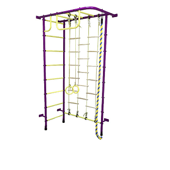Детский спортивный комплекс ДСК "Пионер" 8ЛМ с комбинированной лестницей пурпурный-желтый