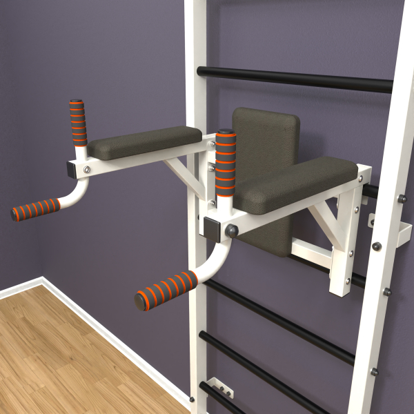 Шведская стенка «LittleSport» ПУ 2.0 Белый черные ступени