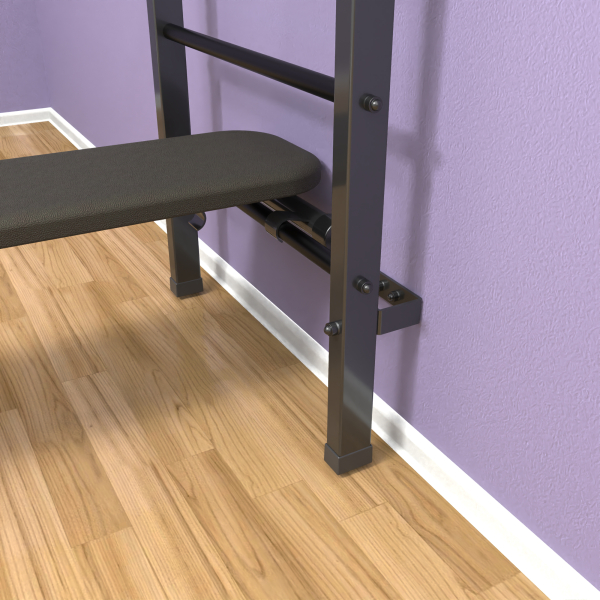 картинка Шведская стенка «LittleSport» ПУ 3.0 Графит черные ступени от магазина Лазалка