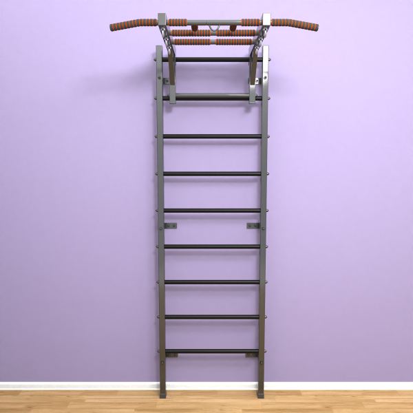 картинка Шведская стенка «LittleSport» Л Графит черные ступени от магазина Лазалка