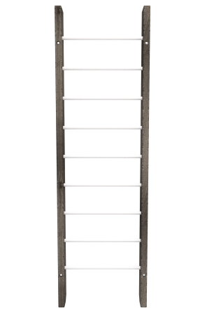 картинка Брашированная шведская стенка "Кастерли" Черный (Белые ступени) от магазина Лазалка