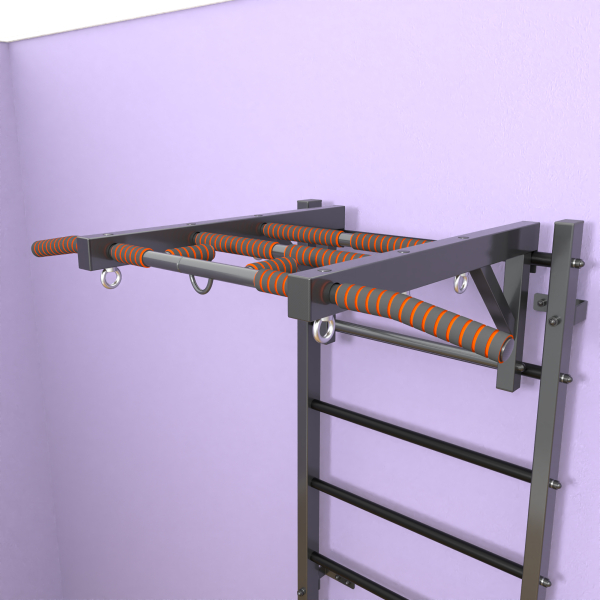 картинка Шведская стенка «LittleSport» Л Графит черные ступени от магазина Лазалка