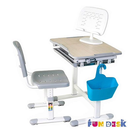Комплект парта и стул-трансформеры FunDesk Piccolino Grey (серый)
